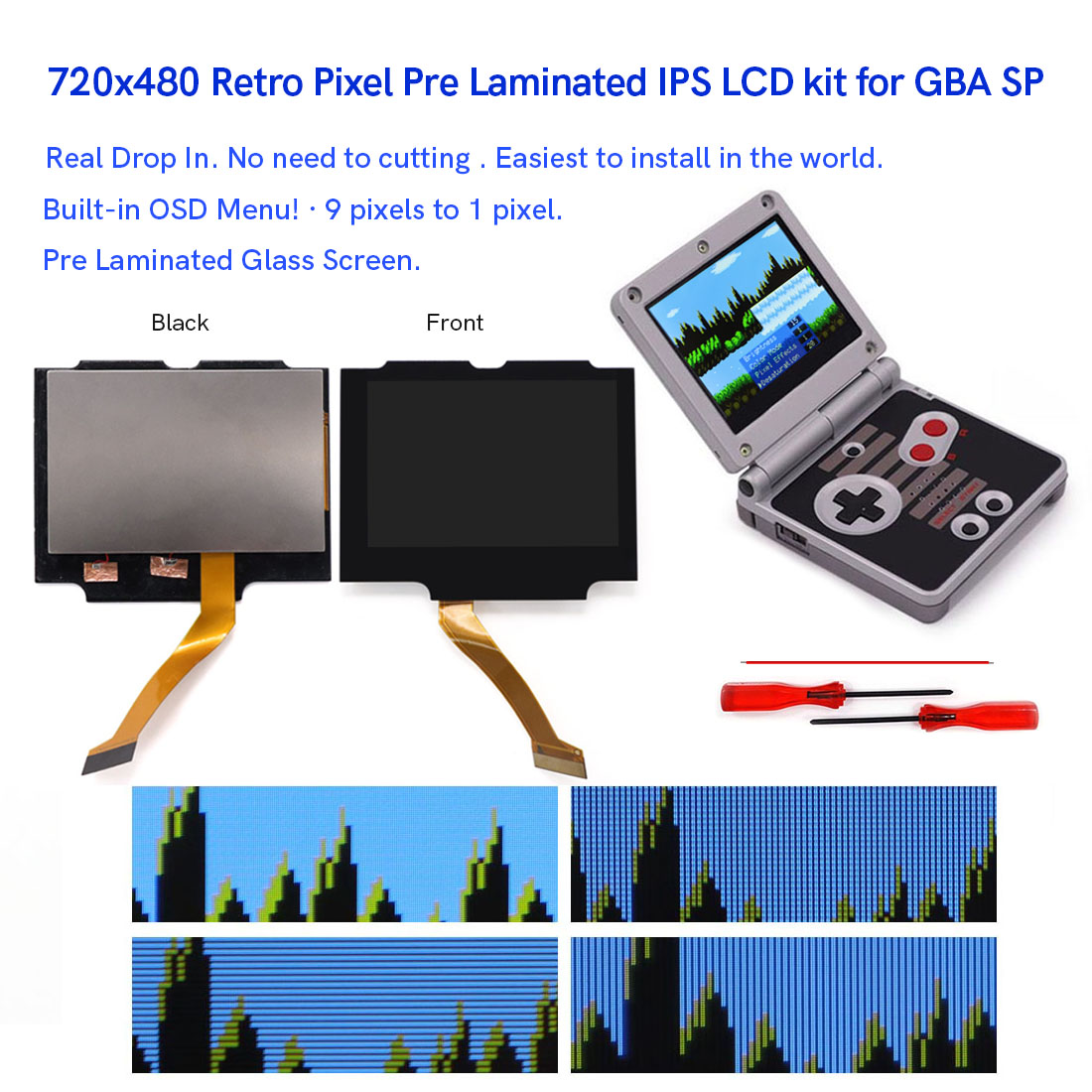 HD 3.0 inch For GBA SP V5  Lam - Lcd Screen Arcade ulasan dan harga